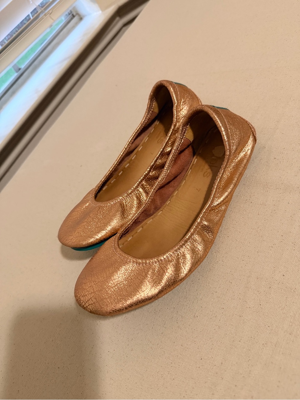 Tieks Rose Gold Glam Ballet Flats